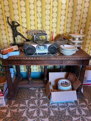 a table with a lot of plates and bowls on it