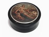 a black box with a picture of a man and a woman