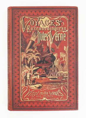 un livre rouge avec l'image d'un homme à cheval