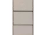 a close up of a filing cabinet with three drawers