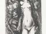 an image of a drawing of a woman holding a cat