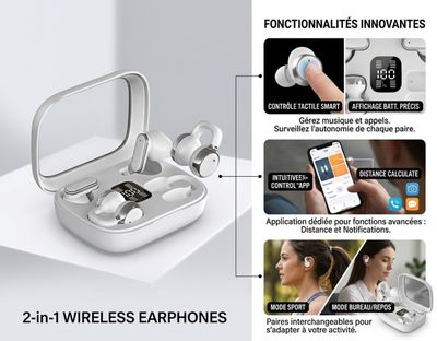 a picture of a pair of wireless earphones on a table