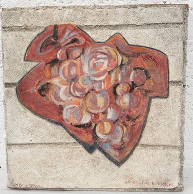 une peinture représentant une pizza en forme de cœur accrochée au mur