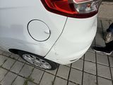 a cat sitting on the ground next to a car