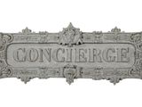 an image of a concrete sign that says concierge on it