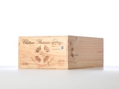 a wooden box with a wine bottle inside of it