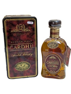 an image of a bottle of cardhu whisky next to a box