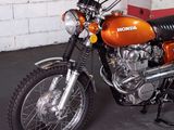 a motorcycle that is parked in a garage