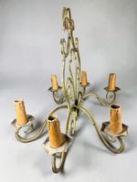 Suspension en métal patiné vert de gris à six bras de lumièr… (photo 3)