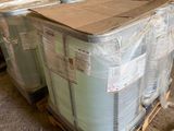 a pallet with a lot of boxes on it in a warehouse