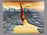 une photo d'un tableau représentant une femme tendant la main vers une étoile