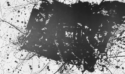 an image of a black and white photo of a square of paint