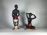 paire de figurines africaines d'un homme et d'une femme