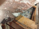 a picture of a kitchen counter that is being worked on