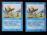 two cards with pictures of animals on them on a table