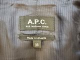 a close up of a label on a jacket that says apc