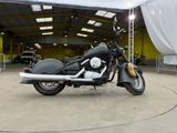 a motorcycle that is parked inside of a building