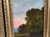 a picture of a painting of sheep in a field