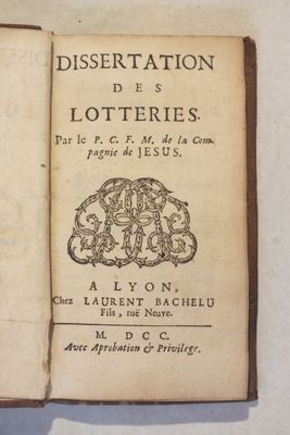 [MÉNESTRIER (Claude-François)] : « Dissertation des Loteries…