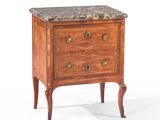 une image d'une petite commode avec un plateau en marbre