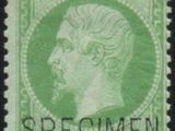 a green stamp with a man ' s face on it