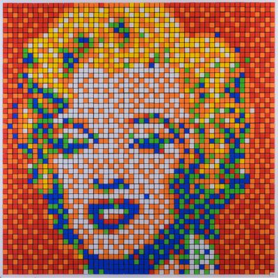 INVADER (1969-) "Marilyn Monroe" imprimé giclée en relief su…