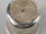 silver plated salt shaker on a white background