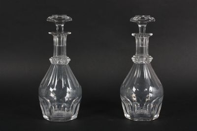 Baccarat, paire de carafes en cristal, modèle Harcourt, h. - Photo 1