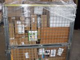 a large metal cart with several boxes on top of it