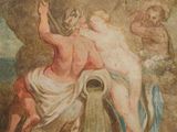 an image of a painting of a man and a woman in a cave