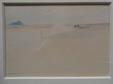 une photo d'une photo représentant un homme et une femme marchant sur la plage
