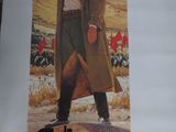 affiche représentant un homme en imperméable marchant dans la neige
