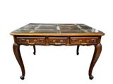 an image of a table with two drawers and a marble top