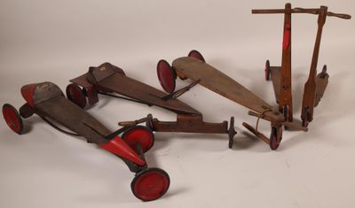 Réunion de trois autoskiffs circa 1920-1925 en bois On y joi…