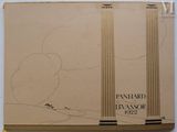 an image of a book with a drawing of a building on it