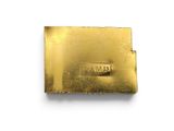 an image of a gold plate with a nameplate on it