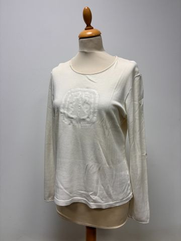 Inès DE LA FRESSANGE - Tee-shirt en coton blanc manches longues, ...