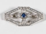 une broche Art déco sertie de diamants et de saphirs