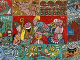 an image of a painting of a group of people in different colors