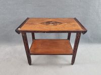 Table basse avec entretoise en bois, marqueterie avec incrus…