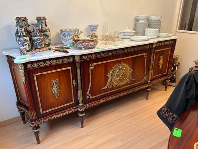 Importante enfilade de style Louis XVI en acajou et placage d'acajou p - Photo 1