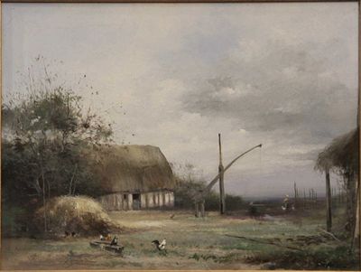 TROTZIER Jean-Bernard "Basse courre", huile sur toile.