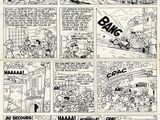 une bande dessinée en noir et blanc sur laquelle figurent plusieurs bandes dessinées
