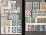 many different types of stamps on the pages of a book