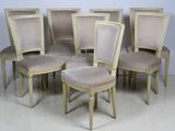 lot de six chaises de salle à manger de style français avec assises rembourrées