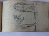 an old book with a drawing of a man and a woman