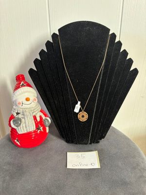 Collier en plaqué, avec pendentif Rond - Neuf, suite faillit…