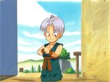 Gohan, de Dragon Ball, debout devant une porte, les bras croisés