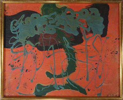 une image représentant un tableau où l'on voit une femme portant un panier de fleurs