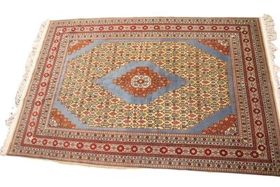 ASERBAJAN Tapis mécanique en laine à décor géométrique sur f… - Photo 1